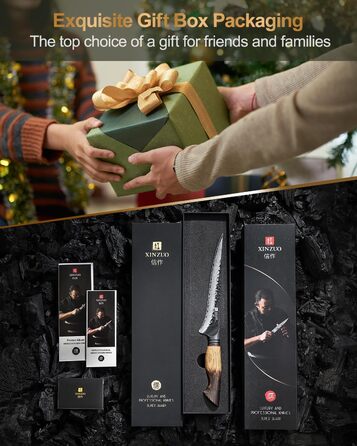 Ніж кухарський XINZUO Damaststahl з нержавіючої сталі Дамаск, 19,3 см - професійний, з ергономічною ручкою з білого дуба, серія Mo (ніж для філетування)