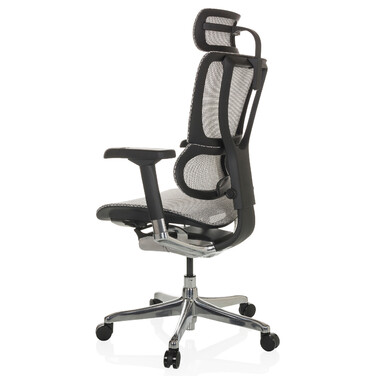 Ергономічне крісло для офісу/керівника ERGOHUMAN SLIM GEN2 з сітчастою спинкою, світло-сірого кольору, hjh OFFICE