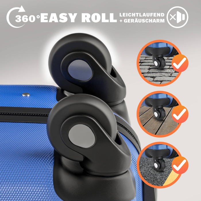 Валіза з твердою оболонкою L Wheels 360º Дорожня валіза 62 л Blue ABS