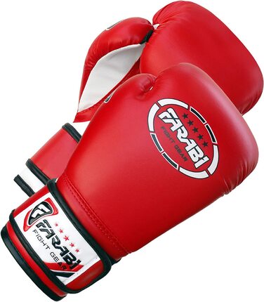 Спортивні боксерські рукавички Фарабі, 6 унцій, 8 унцій, дитячі боксерські рукавички для ММА, муай-тай, кікбоксингу, спарингу, боксерська груша, тренувальні дитячі боксерські рукавички (червоні, 8 унцій)