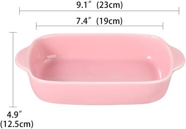 Маленька форма для запікання лазаньї прямокутна керамічна форма для запікання для випічки 1 людина (рожевий)