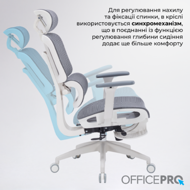 Крісло офісне OfficePro Skyline OC750-W-DG-DG