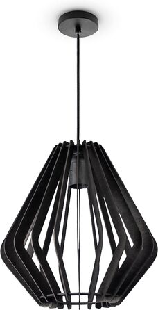 Підвісний світильник Paco Home Дерев'яний підвісний світильник Світильник для вітальні в стилі бохо Обідня настільна лампа Натуральний вінтаж E27 Ротанговий вигляд, тип лампи Колір (чорний (Ø29 см), підвісний світильник - Тип 1)