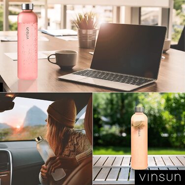 Пляшка для пиття Vinsun об'ємом 1 л-багаторазова, екологічно чиста, не містить вуглекислого газу, спортивна пляшка Tritan для активного відпочинку, школи, коледжу, велосипеда, офісу, тренажерного залу (650 мл, білого кольору)