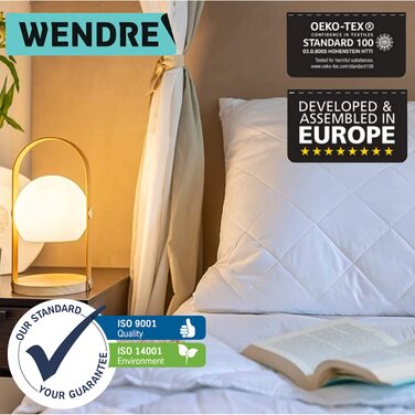 Пухова ковдра 135x200 см – середньої теплоти, мікрофібра, сертифікат Oeko-Tex, для алергіків, дихаюча, виготовлена в ЄС, пральна, ковдра 135x200