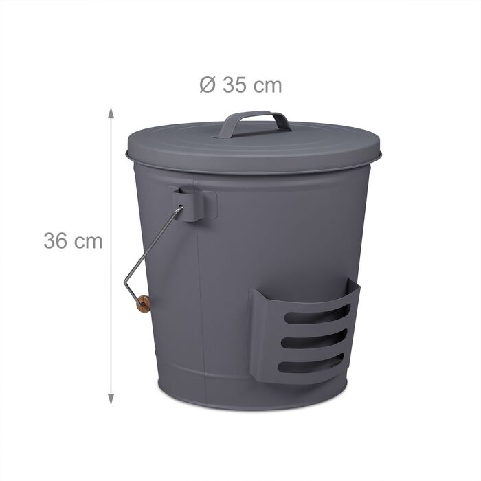 Відро Relaxdays для сміття з кришкою та совкою