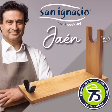 Тримач для шинок San Ignacio PK5944 з ножем, дерево та нержавіюча сталь, коричневий