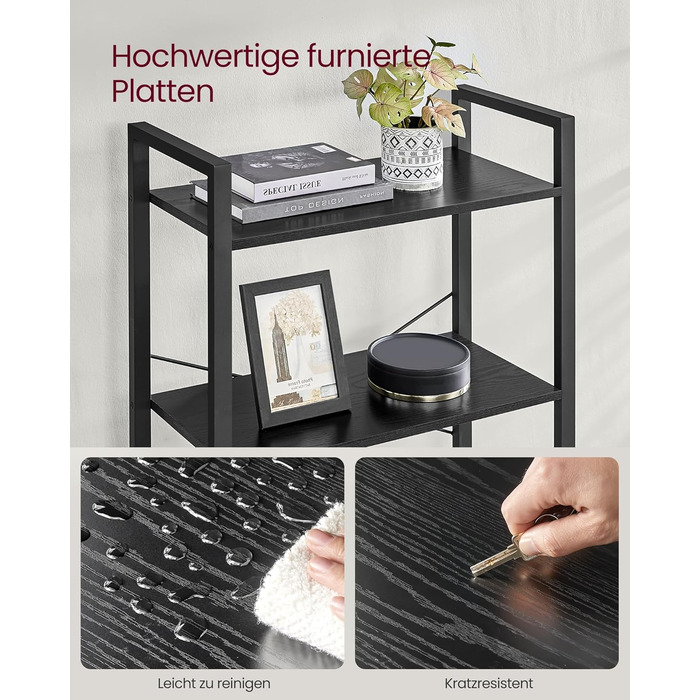 Стелаж VASAGLE з 6 полицями, сталевий каркас, для вітальні, спальні, кабінету, 30 x 80 x 186 см, індустріальний дизайн, вінтажний колір, LLS082B01