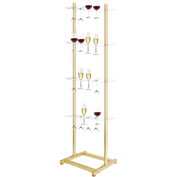 Підставка для шампанського Julymoda на 4 яруси: 32 келихи, прозорий акрил, для вечірок та свят