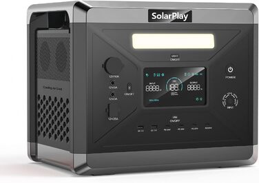 Портативна електростанція SOLARPLAY 2400 Вт, сонячний генератор 2160 Втгод, 12 портів, для кемпінгу та відключень електроенергії