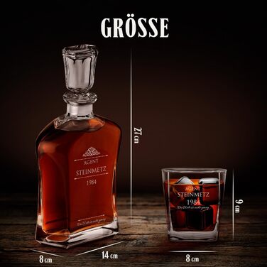 Віскі-карафа Maverton з гравіюванням + набір келихів (2/4/6) - 700 мл. Ідеальний подарунок для чоловіків