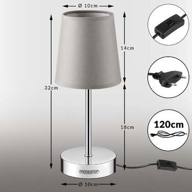 Настільна лампа Lumière Taupe 32x13x13см