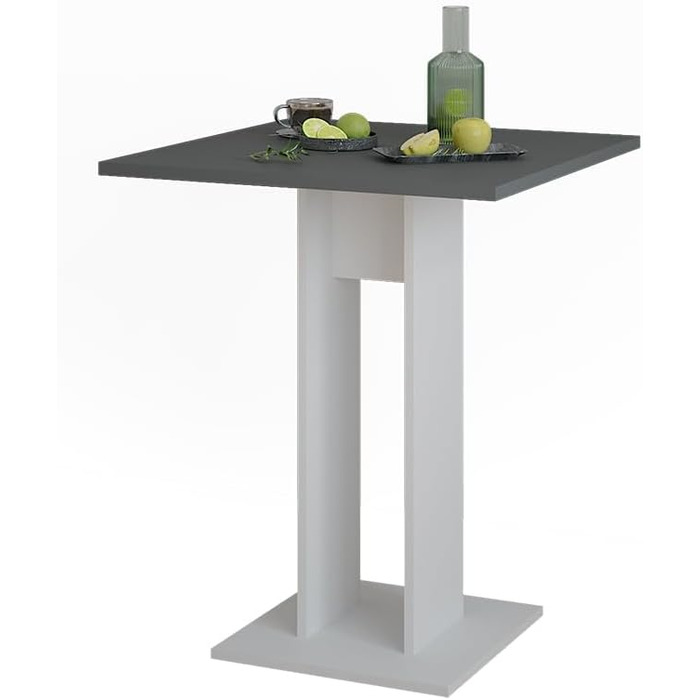 Стіл журнальний Vicco Repose, 65x65 см, білий/антрацитовий