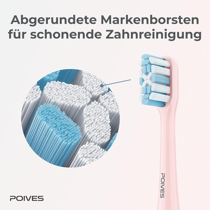 Електрична зубна щітка POIVES P1 Pro з датчиком тиску, 72000 рухів, гарантія до 4 років, 111 днів без ризику, тривалий час роботи, колір Midnight Blue (Perlmutt Rosa)