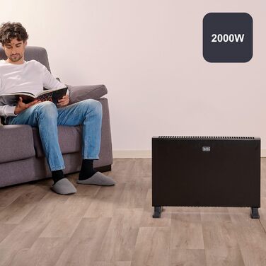Конвектор BLACK+DECKER BXCSH1800E, 1800 Вт, 1800W, чорний, з можливістю кріплення на стіну, цифровий дисплей