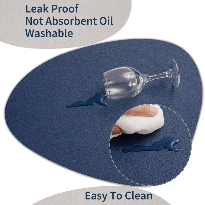 Набір серветок Myir JUN з екошкіри (6 шт., сіро-блакитний)