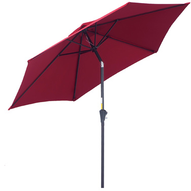 Парасолька Outsunny Archiculated Parasol Garden Parasol Market з ручною рукояткою Alu 2,6 м Діаметр 180 г/м² Поліестер червоний, ідеально підходить для саду та патіо