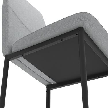 Стілець для їдальні GOLDFAN (4 шт.) з льоновим покриттям, сірий - сучасний кухонний, м'який стілець для вітальні з металевими ніжками