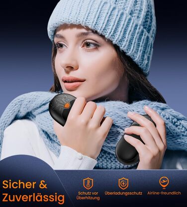 Електричні грілки для рук, 2 шт., з підзарядкою, 24 години тепла, 3 режими нагріву, портативні, для жінок, чоловіків, пацієнтів з ревматоїдним артритом (чорні)