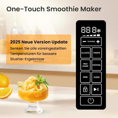 Машина для смузі та коктейлів 2л з самоочищенням, без льоду, 5 програм, для дому (2025)
