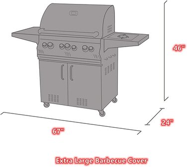 Кришка для гриля водонепроникна, кришка для гриля ABEUTY для барбекю, атмосферостійка Оксфордська тканина для саду на відкритому повітрі для Char-Broil Weber Brinkmann і т. д. Аксесуари газовий гриль кришка кришка кришка захисний чохол (X-Large)
