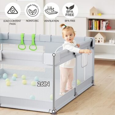 Дитячий манеж-ігровий центр 120x120 см, сірий - безпечний простір для малюків