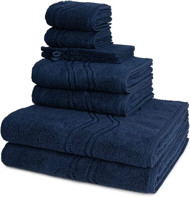 Кашемір кольору Росса - 2 для прання-2 для гостей-2 для душу - 2 для душу - 2 для рушників в комплекті (з 8 комплектів) (темно-синій)