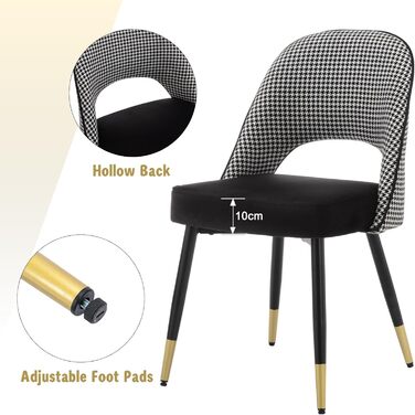 Набір з 2-х м'яких крісел з велюру для вітальні/кухні. Сучасний дизайн, без підлокітників, металеві ніжки. 2 шт. (Чорний)