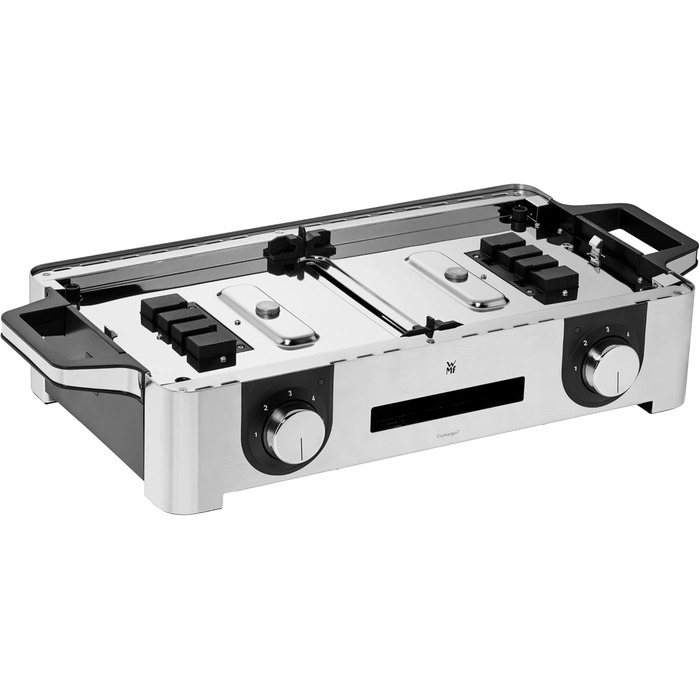 Електрогриль WMF Lono Master Grill 50x28 см з двома зонами нагріву, нержавіюча сталь, для барбекю