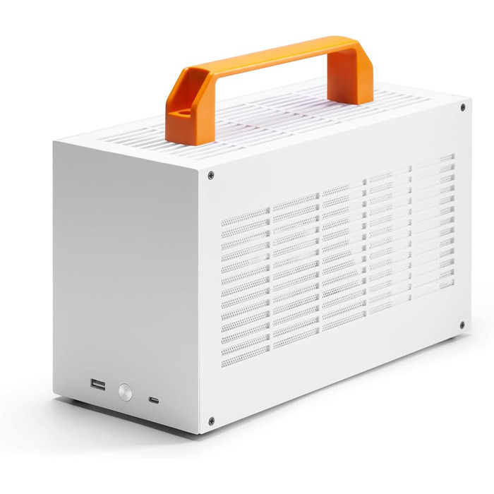 SGPC ITX міні-корпус K49 (сталь), вдосконалена версія K55, сумісний з GPU, 2 ручки, вентиляційна панель, 2 сталеві та 1 акрилова боковини, компактний 6L корпус для ПК