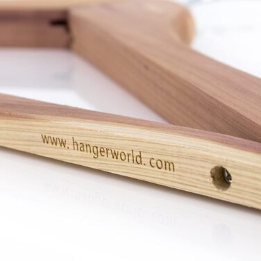 Дерев'яні вішалки для одягу Hangerworld Zedernholz 10 шт., 44 см, з нековзним підвішуванням для штанів, захист від молі