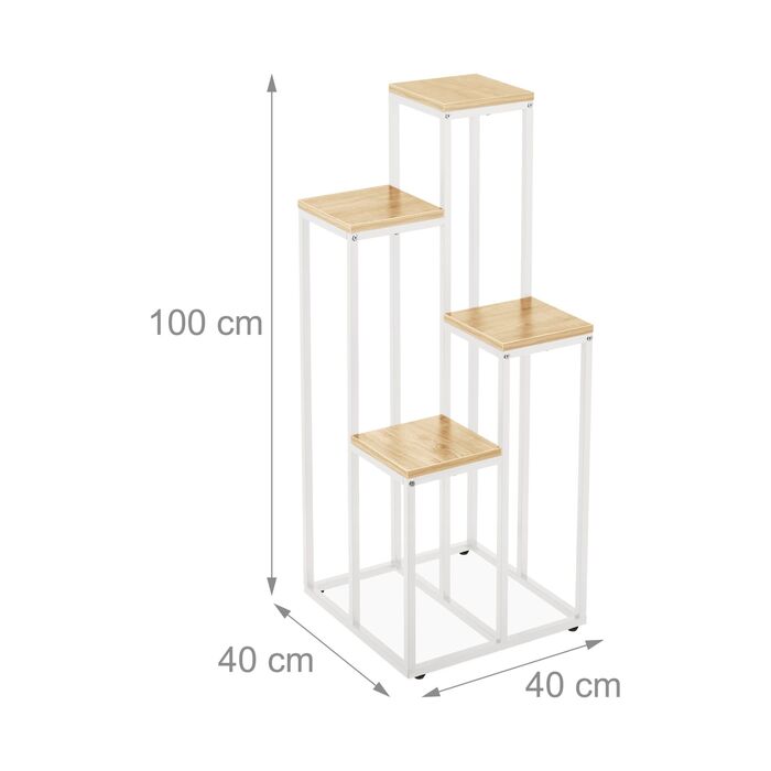 Relaxdays Бічна полиця-квітка з 4 ярусами