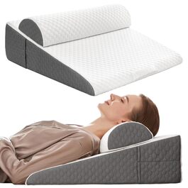 Набір з 4 подушок-валиків ортопедичних з Memory Foam для спини, для сну після операції, з підголовником (7,5 см)