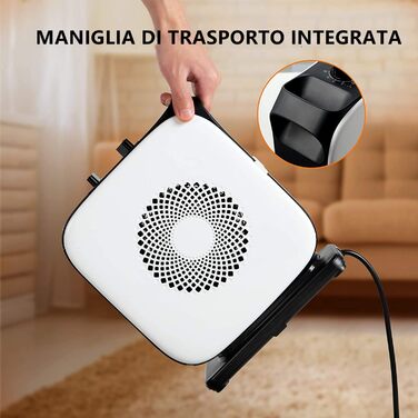 Обігрівач керамічний Midea Nty15-19Cae, 1500W, портативний, з термостатом, білий/чорний