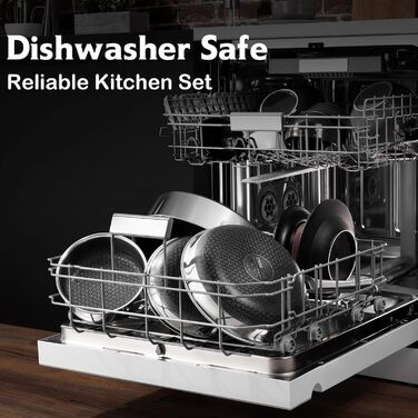 Wok SNOWCLAD 32 см з антипригарним покриттям, нержавіюча сталь, для всіх плит, безпечний, можна мити в посудомийній машині