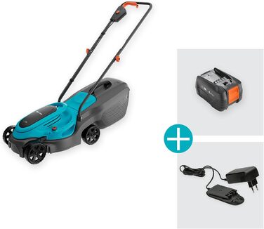 Акумуляторний газонокосарка Gardena EasyMax 30/18V Ready-to-Use Set - 32 см, для малих садів, Power for All-Akku