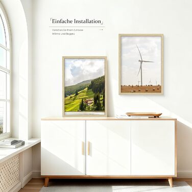 Набір фоторамок 3 шт 70x50 см з дерева для фото, картин, постерів (натуральне дерево)