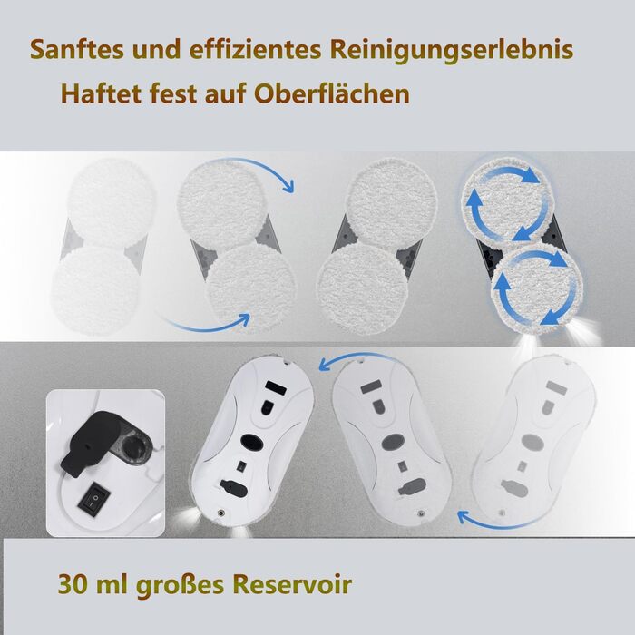 Робот для миття вікон автоматичний з водяним струменем, електричний пилосос для вікон, 5600Pa, для великих вікон