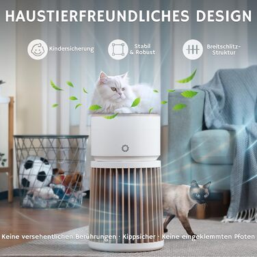 Повітряний очисник Airthereal AGH400 для дому з тваринами: фільтр H13, видаляє шерсть, луску, запах сечі, пил, дим. PM2.5-сенсор, 360° вхід повітря