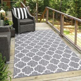 Вуличний килим Carpet city геометричний візерунок 80x150 см антрацит