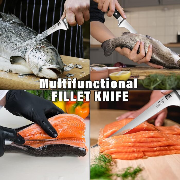 Набір кухонних ножів SHAN ZU з бруском, 14 предметів. Професійний німецький набір кухонних ножів з точильним бруском, набір ножів для кухні (ніж для філе)