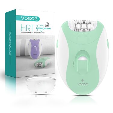 Електричний епілятор для жінок HR110 з 21 пінцетом та LED-підсвіткою, бездротовий пристрій для видалення волосся на ногах та руках, 2 швидкості, світло-зелений
