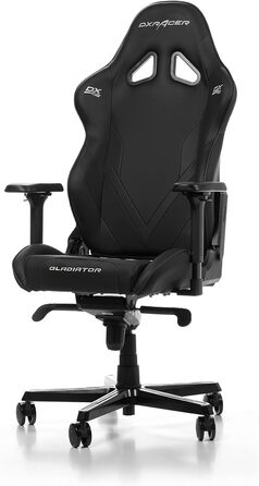 Ігрове крісло DXRacer Gladiator G001, Штучна шкіра, Чорне, до 200 см