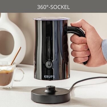 Електричний піноутворювач для молока Krups XL1008, чорний, об'єм до 150 мл