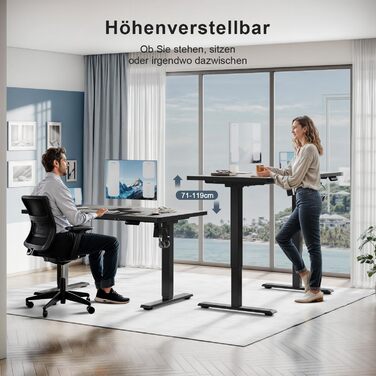 Регульований стіл, електричний, ергономічний, для дому та офісу, білий (150 x 60 см)