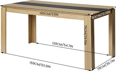 Обідній стіл FURNITABLE, 120x70x75 см, дуб та білий колір, для кухні, мінімалістичний дизайн, на 4 особи