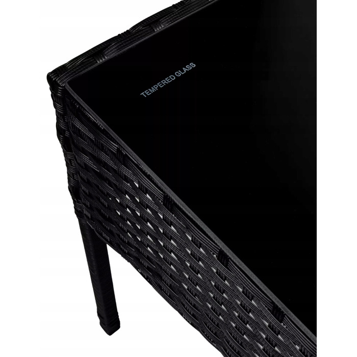 Комплект садових меблів Rino з ротанга, чорний, 7 предметів