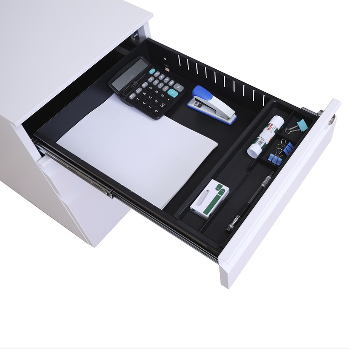 Контейнер на колесах COLOR OS Metall weiß з сірим м'яким сидінням hjh OFFICE