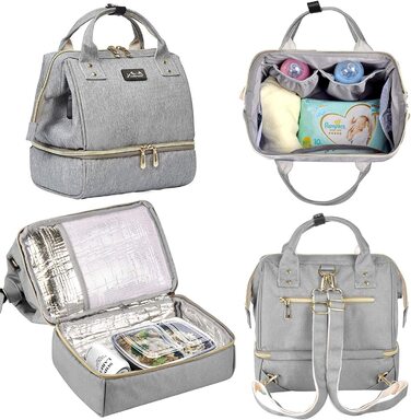Сумка для пікніка Viedouce, ізольована сумка для ланчу, рюкзак для дитячих пелюшок, маленький рюкзак для сповивання, рюкзак для молоковідсмоктувача, мульт