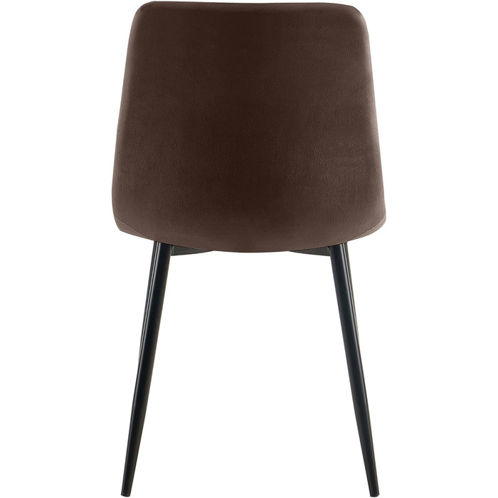 Набір обідніх стільців CLP Esszimmerstühle 4 шт. з велюру Asti, м'які кухонні стільці, стільці для обідньої кімнати з підлокотниками, витримують до 150 кг, колір: коричневий